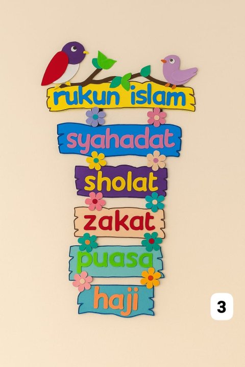 Rukun Islam Hiasan dinding edukatif dari kain eva