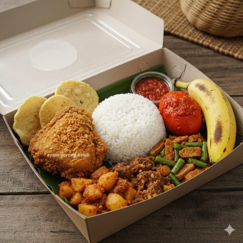 Nasi Kotak (Ayam Krispi)